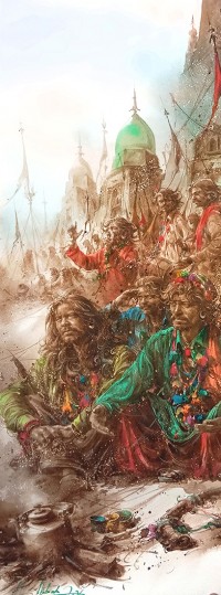 Ali Abbas, 11 x 30 inch, Watercolor on Paper, Figurative Painting, AC-AAB-331